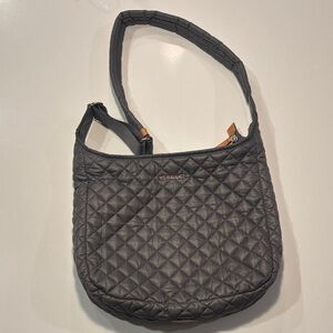 MZ Wallace Dark Gray Quilted Shoulder Bag